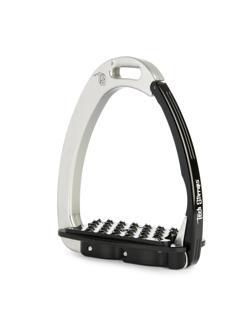 Tech Venice Flat Evo Safety Stirrups-Silver/Black